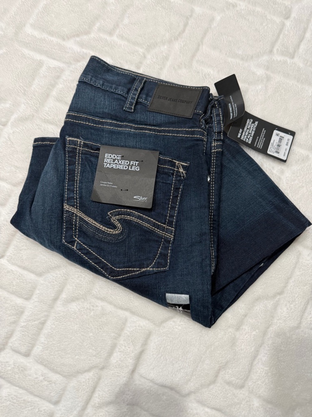 SILVER JEANS MENs EDDIE RELAXED FIT TAPERED LEG